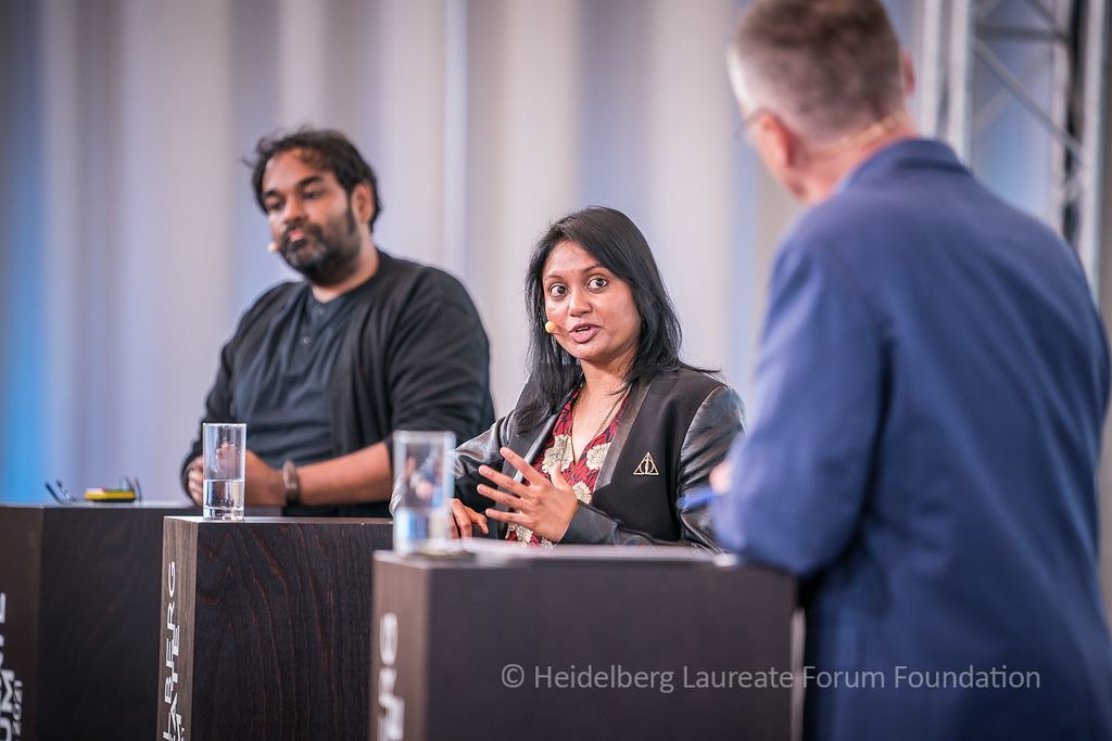 Prof Sheetal speaks during the Hot Panel session at the 8th Heidelberg Laureate Forum on the topic “Mathematics of Disease: The Science of Epidemic Modelling”